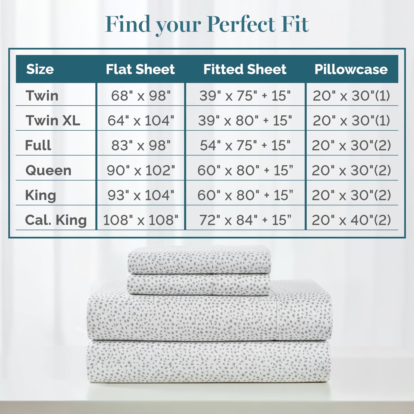 450 Thread Count Cotton Sheet Set cp-gallery: color=Misty Dot
