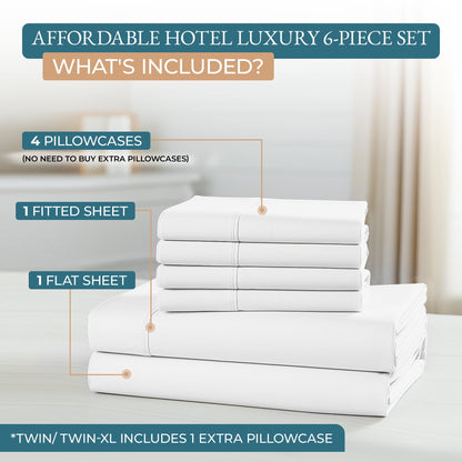 600 Thread Count Cotton Sheet Set cp-gallery: color=White