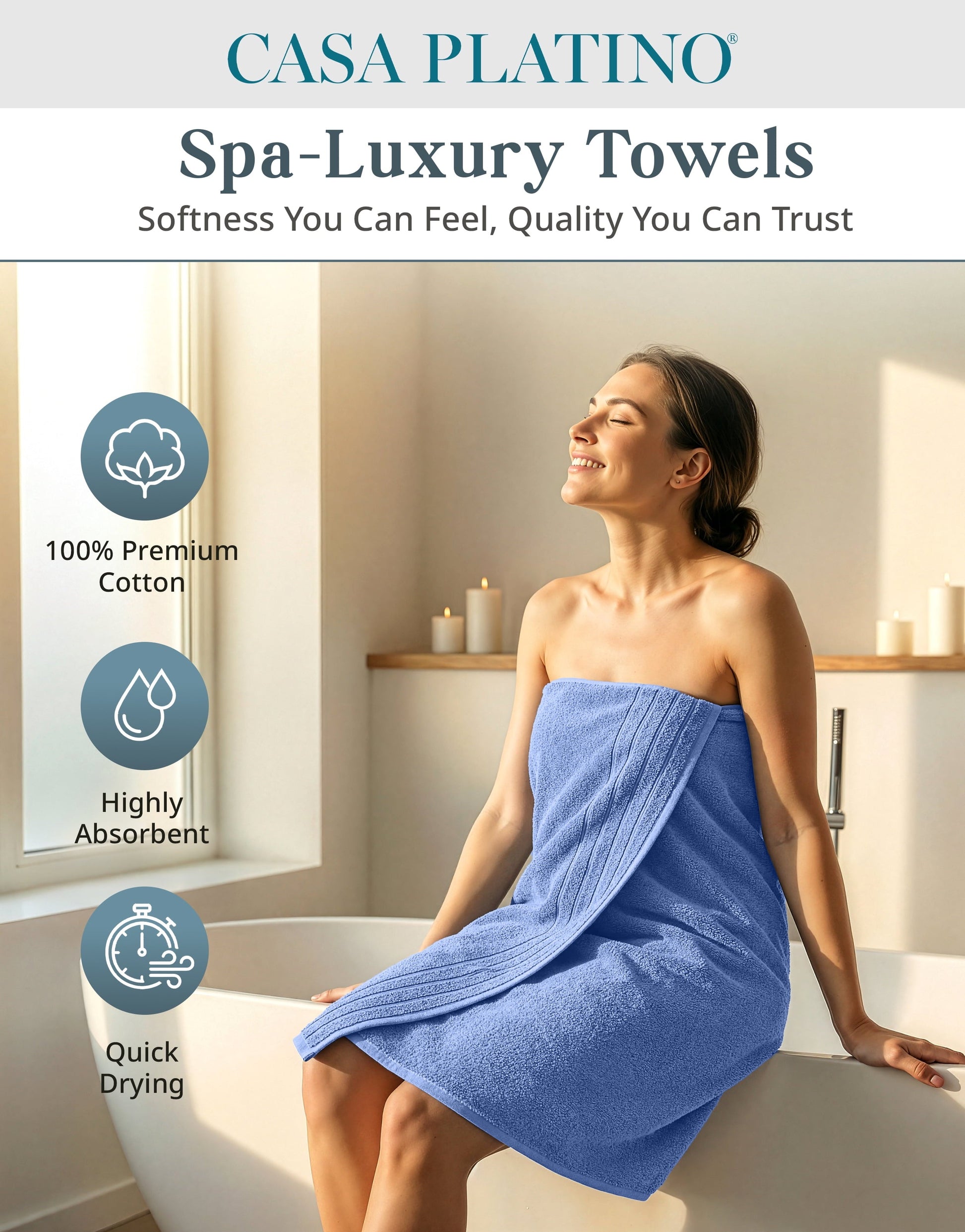 8-Piece Cotton Bath Towel Set