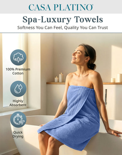 8-Piece Cotton Bath Towel Set cp-gallery: color=Cerulean Blue; size=8 Piece Set