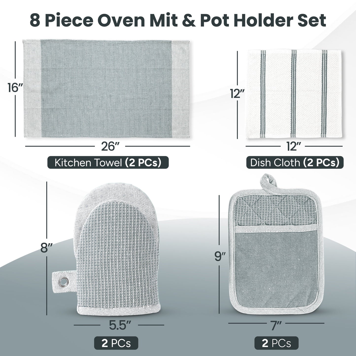Kitchen Set - Oven Mitts, Pot Holders & Towels cp-gallery: all=true