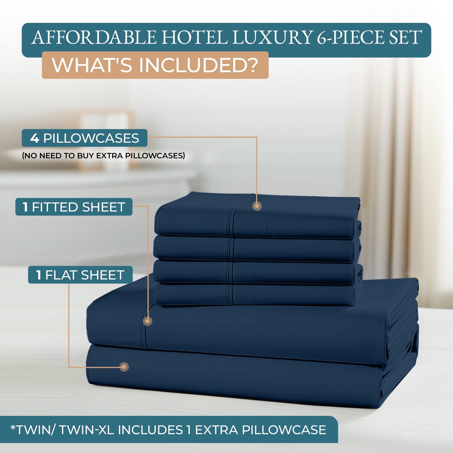 600 Thread Count Cotton Sheet Set cp-gallery: color=Estate Blue
