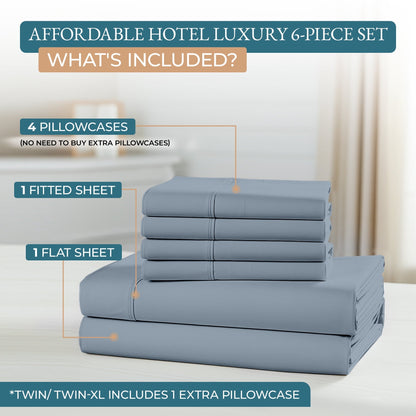 600 Thread Count Cotton Sheet Set cp-gallery: color=French Blue