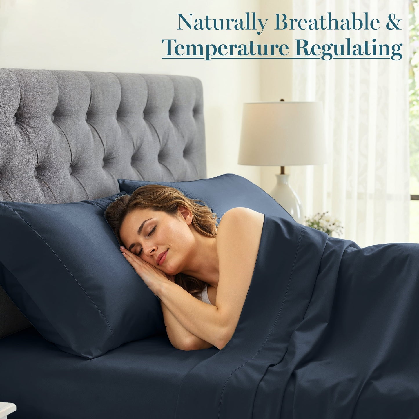 1000 Thread Count Egyptian Cotton Sheet Set cp-gallery: color=Estate Blue; size=Full