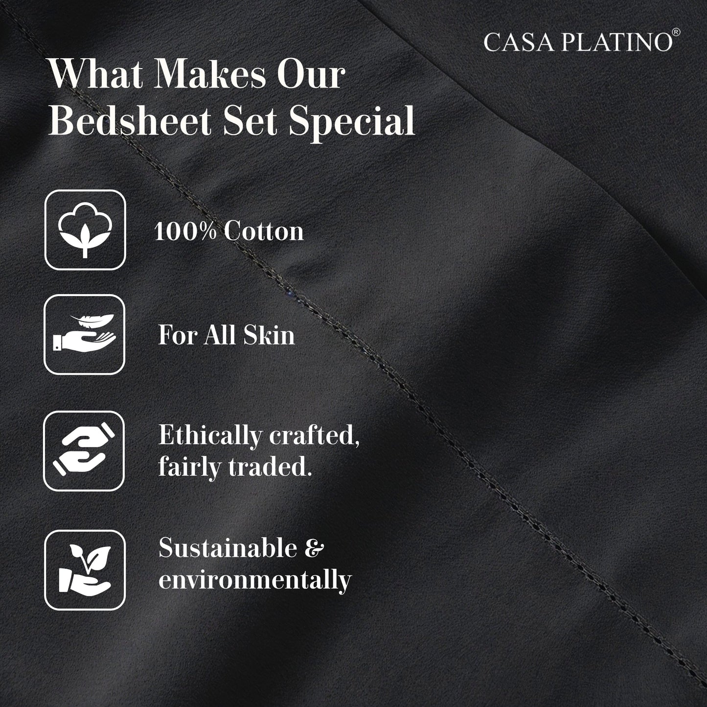 Percale Cotton Sheet Set cp-gallery: color=Black