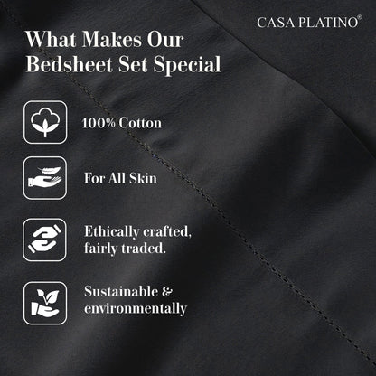 Percale Cotton Sheet Set cp-gallery: color=Black