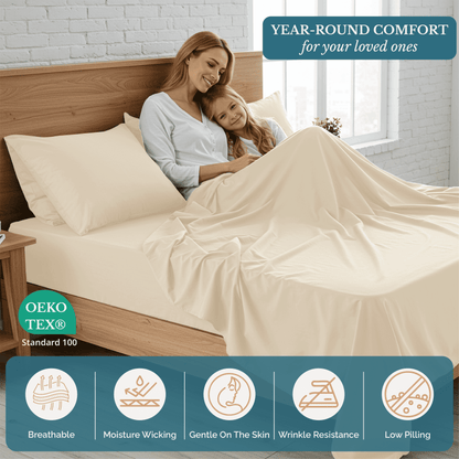 Washed Microfiber Sheet Set cp-gallery: color=Ivory