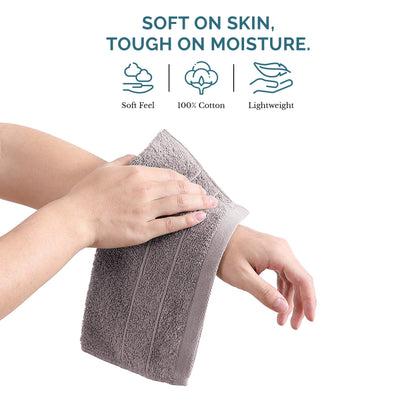 6-Piece Cotton Washcloths Set cp-gallery: color=Platinum; size=6 Piece Set