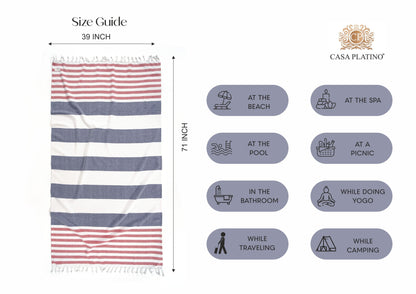 6-Piece Hammam Beach Towels Diamond Weave Set cp-gallery: all=true