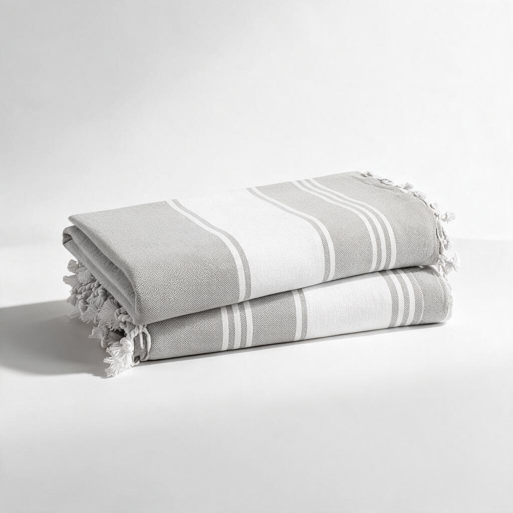 Turkish Beach Towel, Set of 2 - Grey