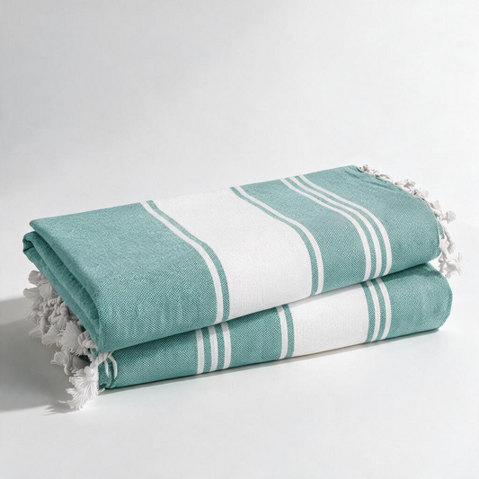 Turkish Beach Towel, Set of 2 - Hunter Green