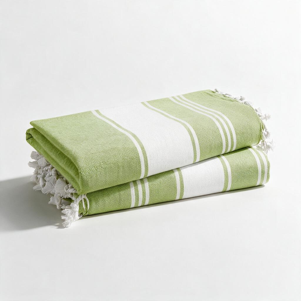 Turkish Beach Towel, Set of 2 - Jade Lime