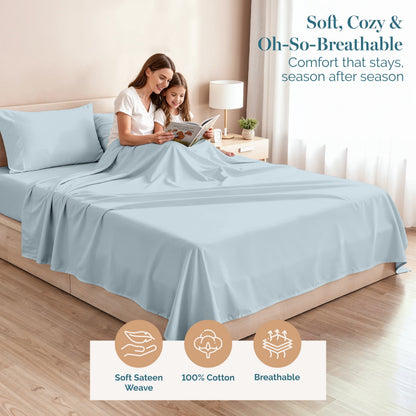 450 Thread Count Cotton Sheet Set cp-gallery: color=French Blue