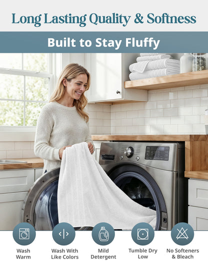 24-Piece Cotton Bath Towel Set cp-gallery: color=White; size=24 Piece Set