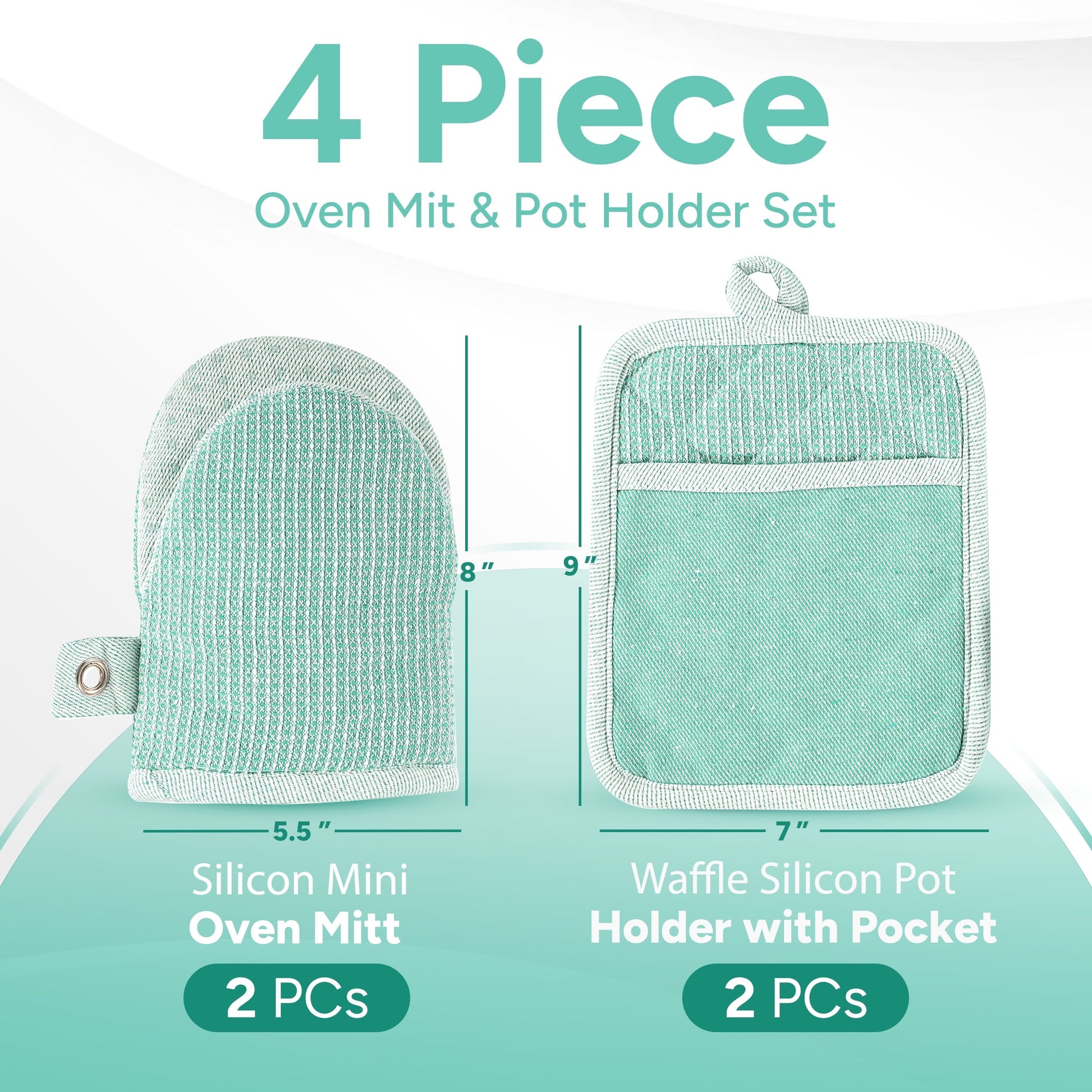 Kitchen Set - Oven Mitts, Pot Holders & Towels