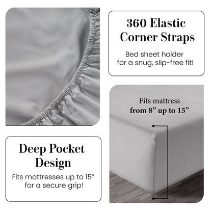Percale Cotton Sheet Set cp-gallery: color=Silver