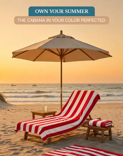 4-Piece Cabana Beach Towel Set cp-gallery: color=Red; size=4 Piece Set
