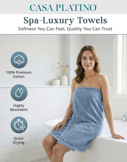 24-Piece Cotton Bath Towel Set cp-gallery: color=Cerulean Blue; size=24 Piece Set