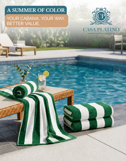 4-Piece Cabana Beach Towel Set cp-gallery: color=Green; size=4 Piece Set