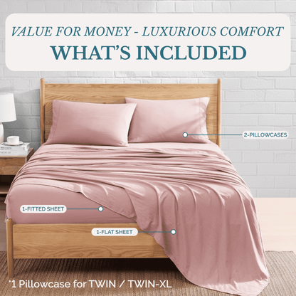 Washed Microfiber Sheet Set cp-gallery: color=Sepia Rose; size=Split King