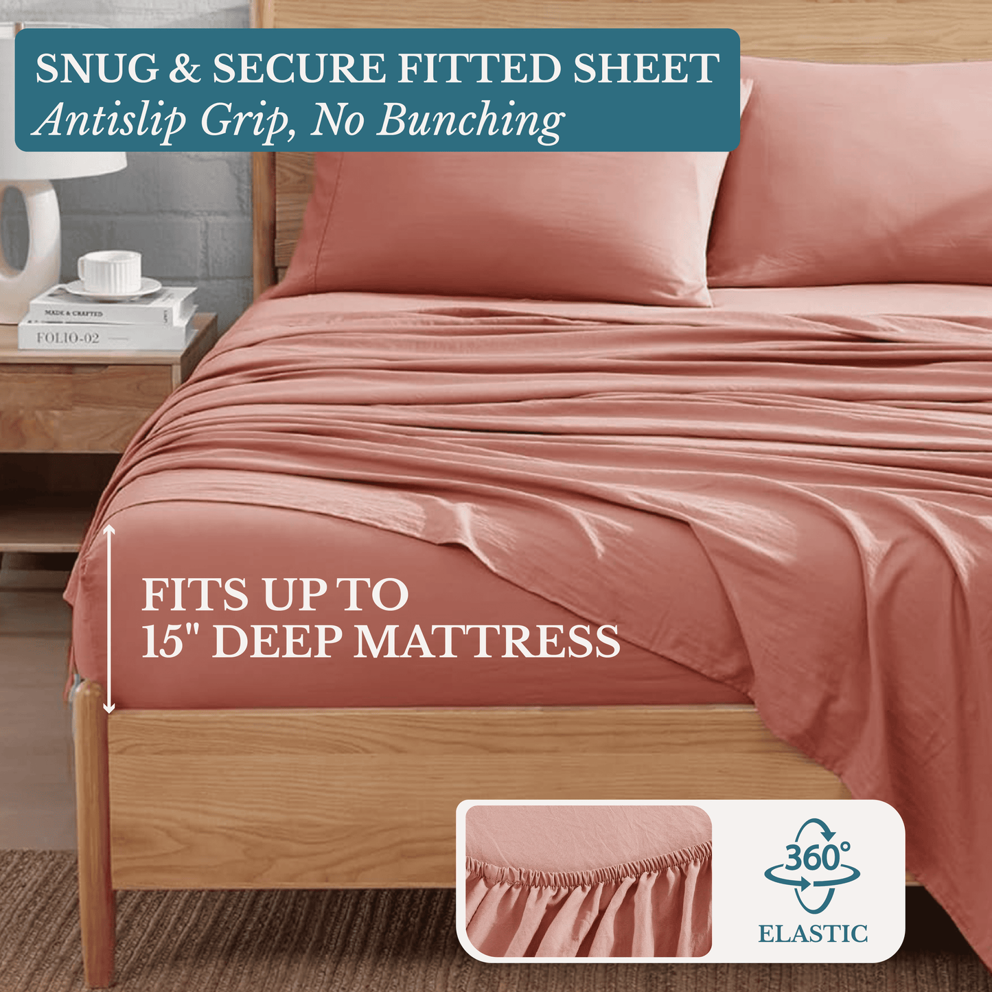 Washed Microfiber Sheet Set cp-gallery: color=Rose Dawn