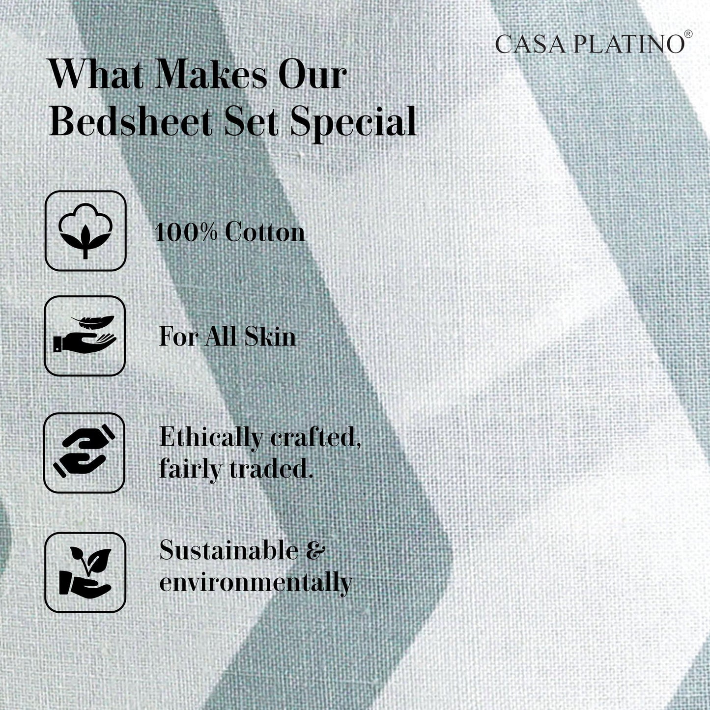 Percale Cotton Sheet Set cp-gallery: color=Chevron-cool Blue