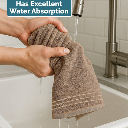 4-Piece Cotton Hand Towels Set cp-gallery: color=Brown; size=4 Piece Set