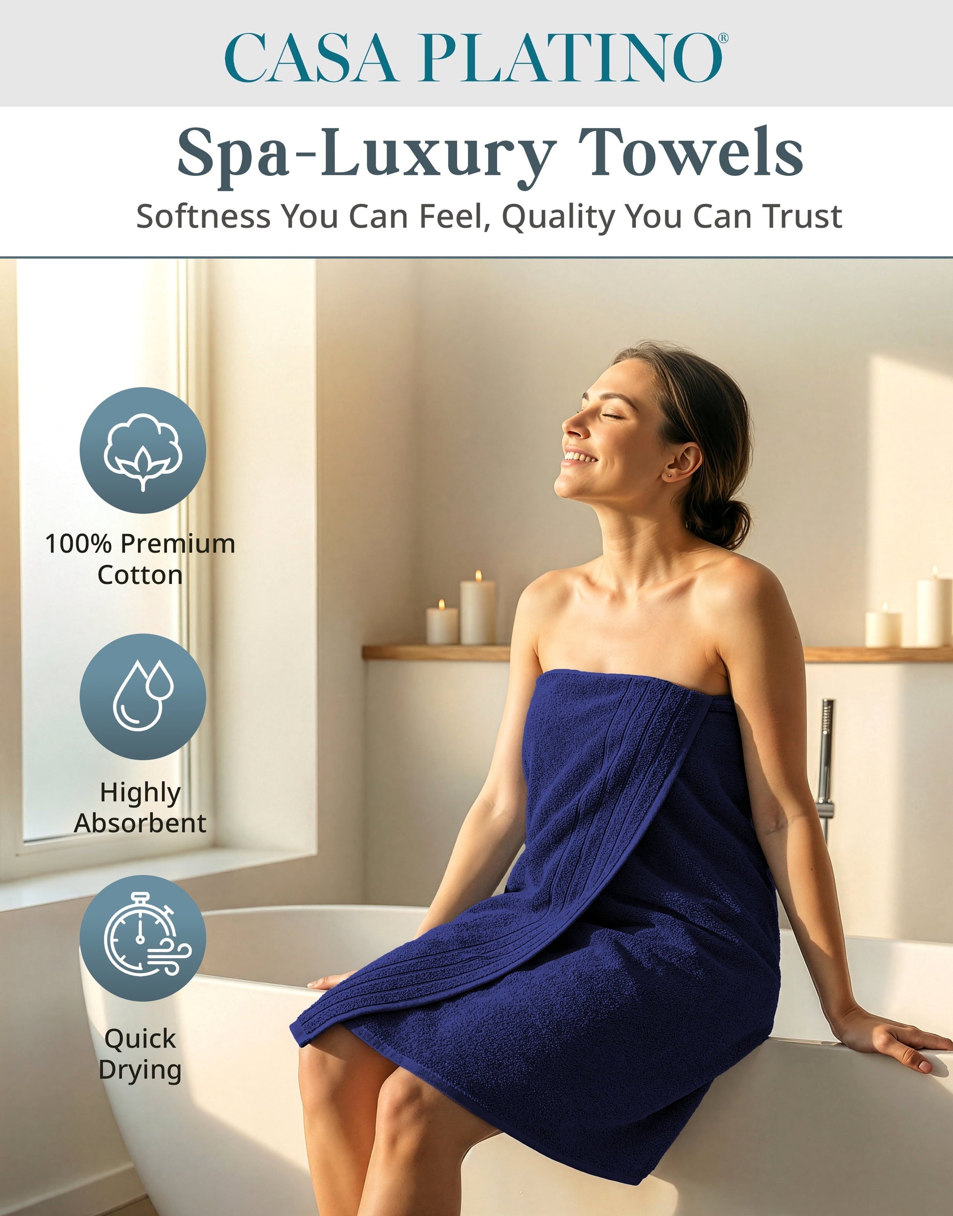 8-Piece Cotton Bath Towel Set