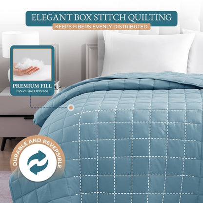 Quilted Bed Blanket cp-gallery: color=French Blue