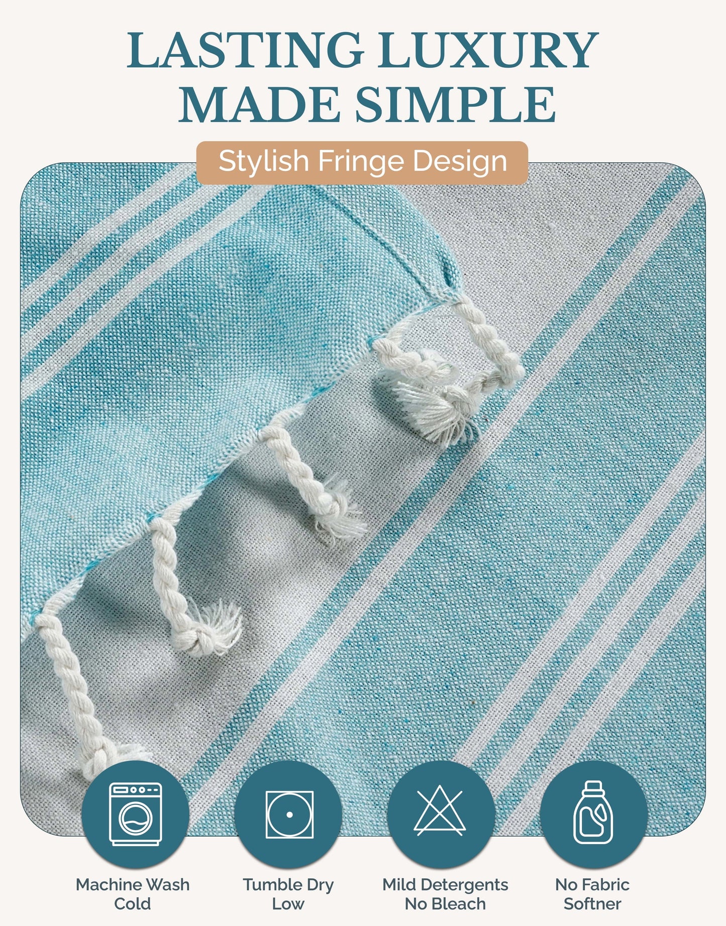 Cotton Hammam Beach Towels Multi-Pack cp-gallery: color=Aqua Blue; size=4 Piece Set