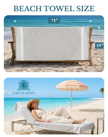 Cotton Hammam Beach Towels Multi-Pack cp-gallery: color=Grey; size=4 Piece Set