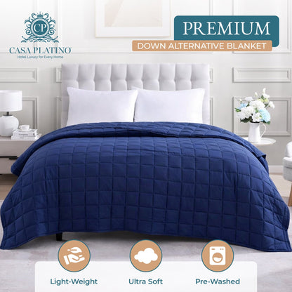 Quilted Bed Blanket cp-gallery: color=Navy