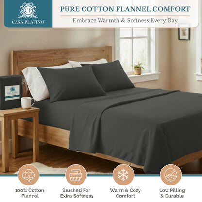 Flannel Sheet Set cp-gallery: color=Charcoal