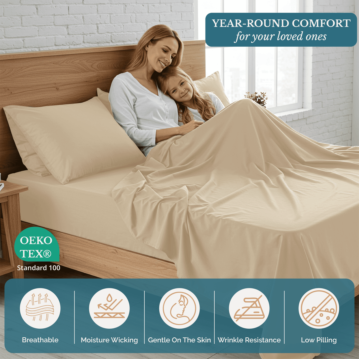 Washed Microfiber Sheet Set cp-gallery: color=Linen