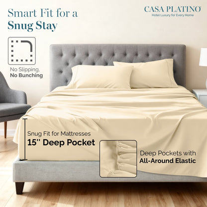 1000 Thread Count Egyptian Cotton Sheet Set cp-gallery: color=Ivory