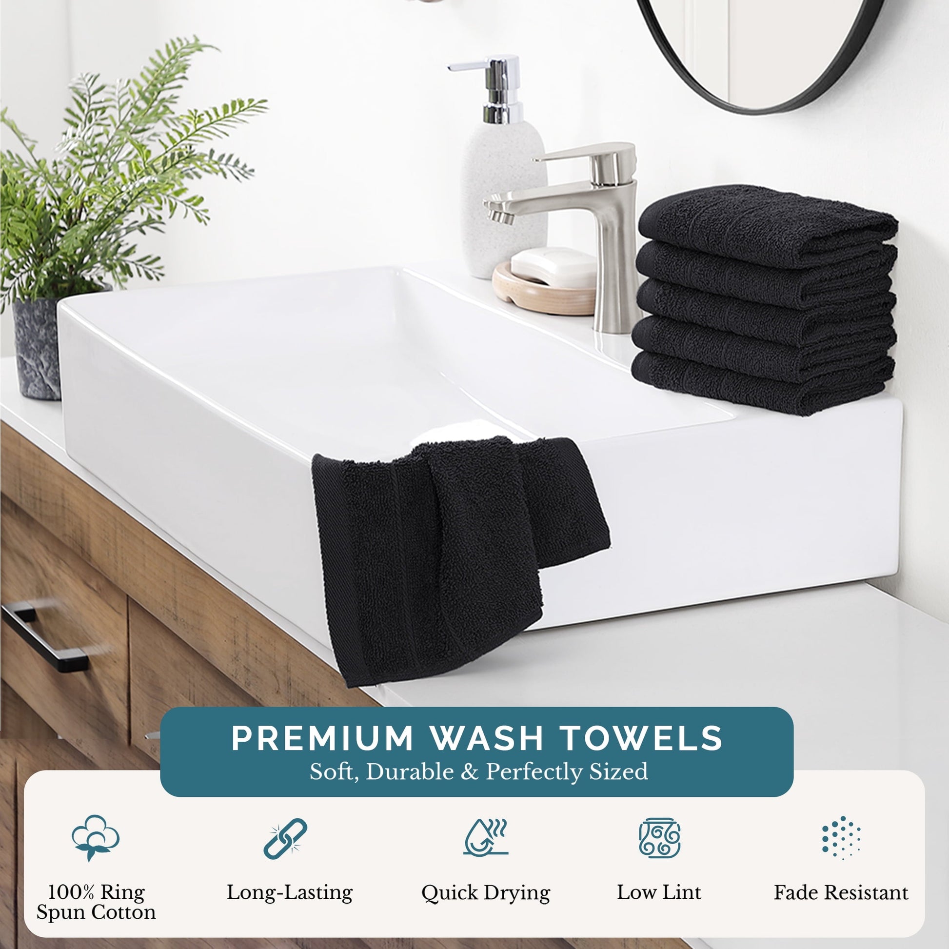 6-Piece Cotton Washcloths Set