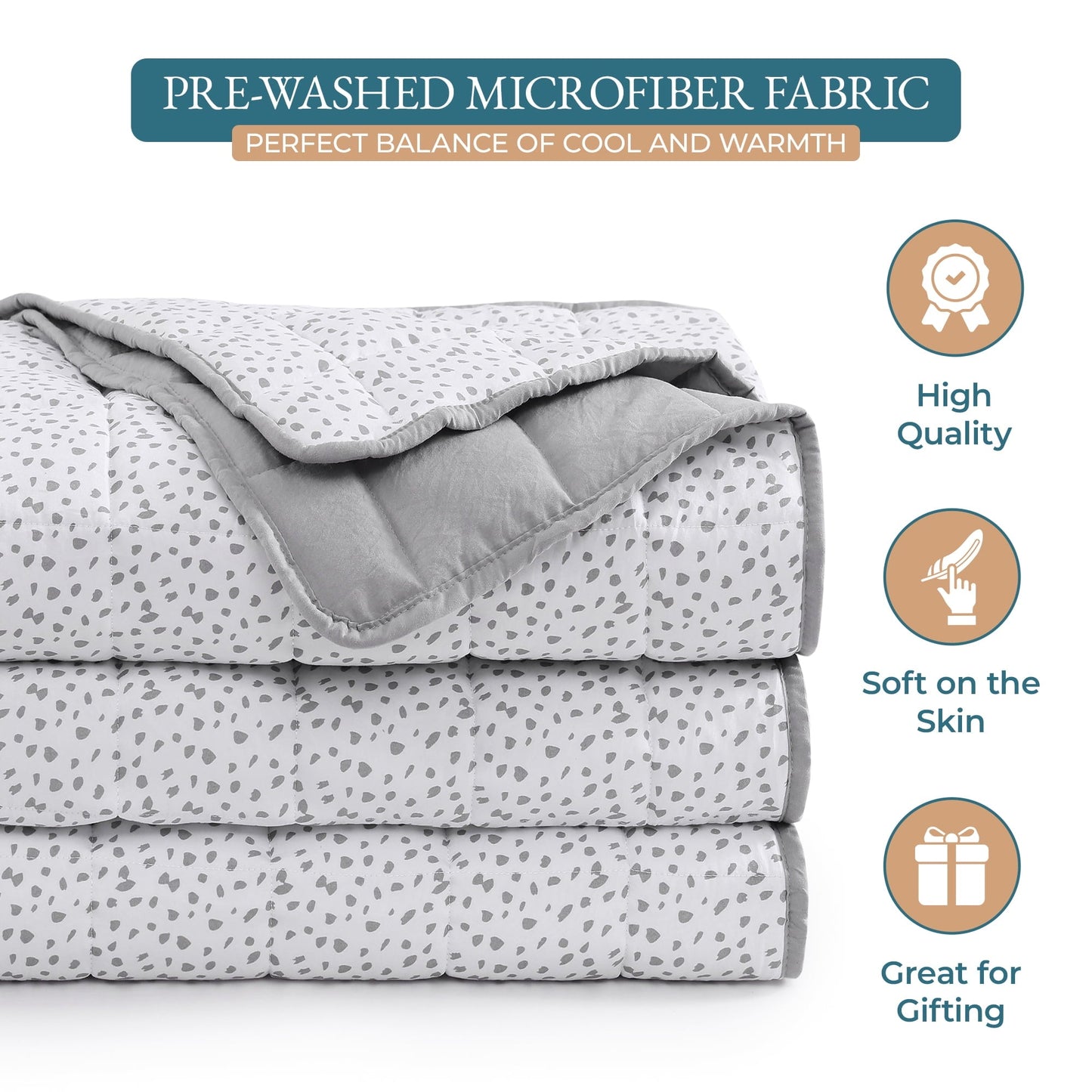 Quilted Bed Blanket cp-gallery: color=White Base Dot-silver