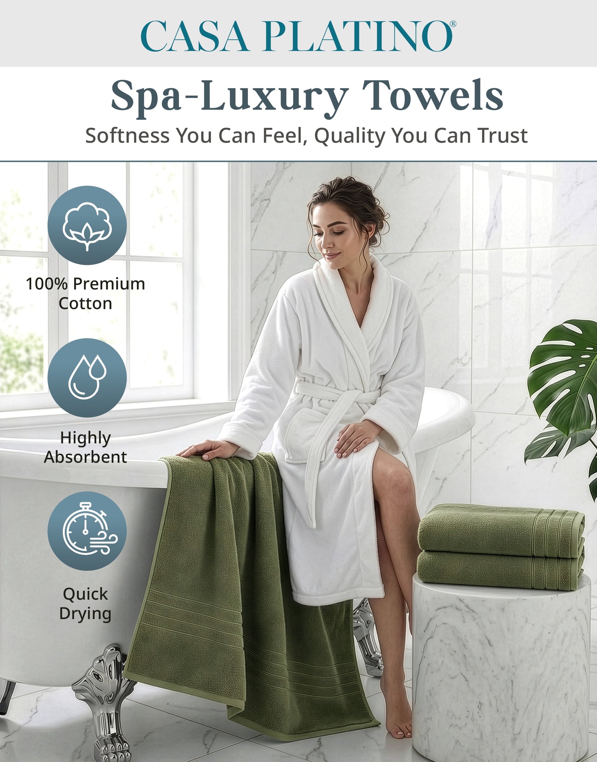 4-Piece Cotton Bath Towels Set