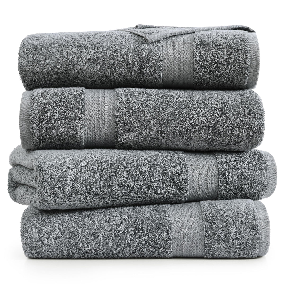 Lane Linen 4 Piece Bath Sheet Set - Cool Grey