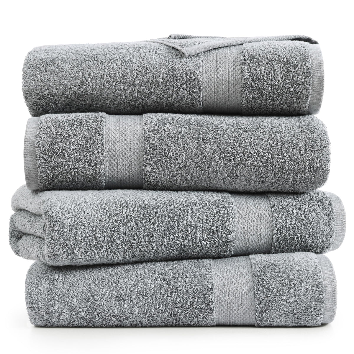 Lane Linen 4 Piece Bath Sheet Set - Grey