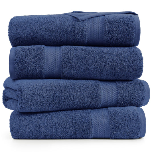 Lane Linen 4 Piece Bath Sheet Set - Navy