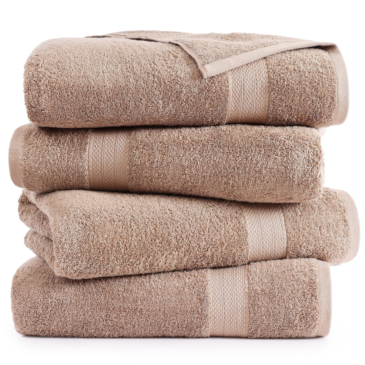 4 Piece Bath Sheet Set - Taupe