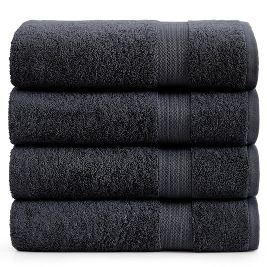 Lane Linen 4 Piece Bath Towel Set - Black