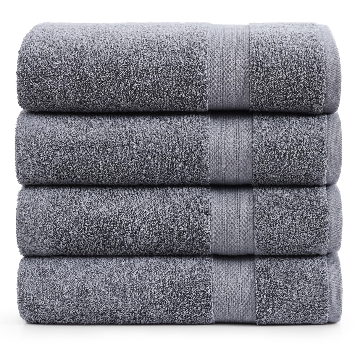 4 Piece Bath Towel Set - Cool Grey