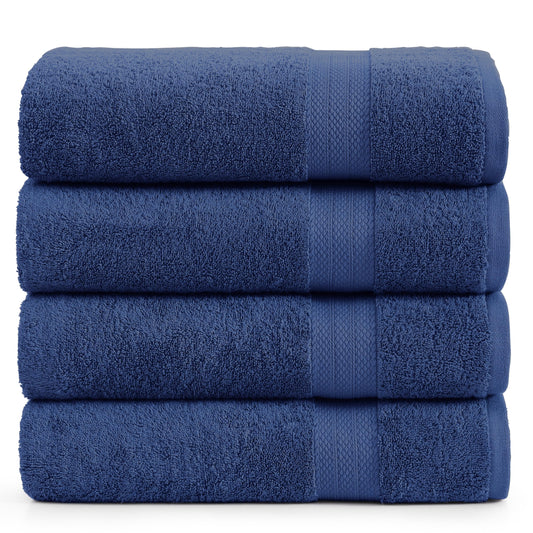 Lane Linen 4 Piece Bath Towel Set - Navy
