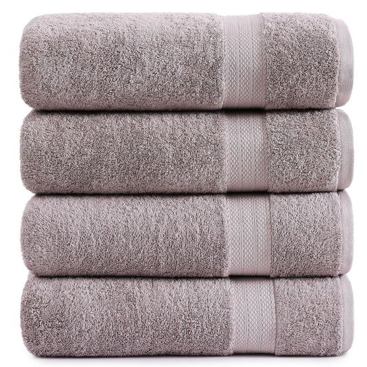 Lane Linen 4 Piece Bath Towel Set - Platinum