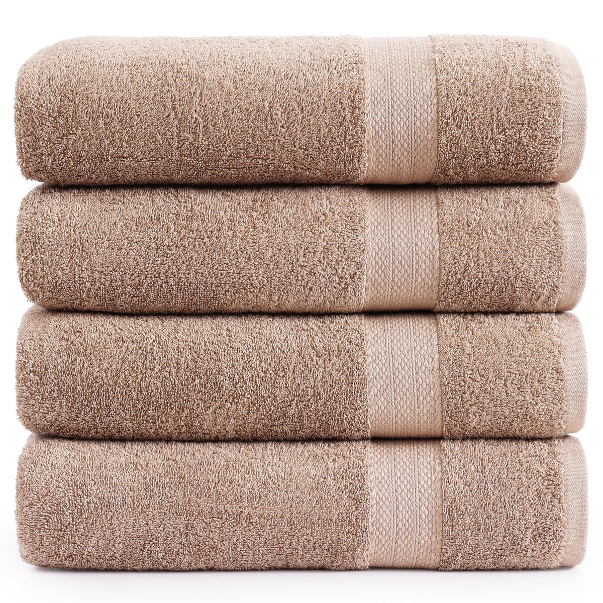 4 Piece Bath Towel Set - Taupe