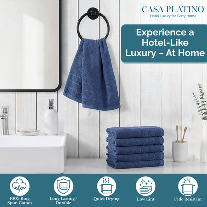 6-Piece Cotton Hand Towels Set cp-gallery: color=Navy; size=6 Piece Set