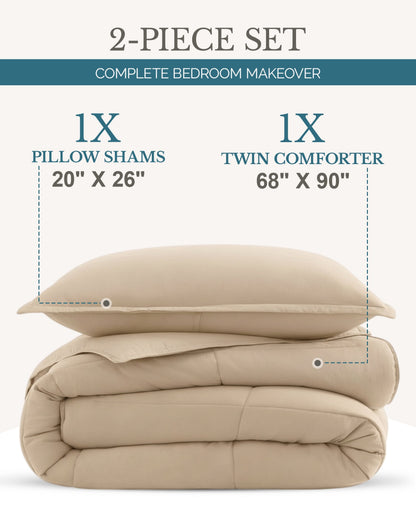 Down-Alternative Comforter cp-gallery: color=Beige; size=Twin