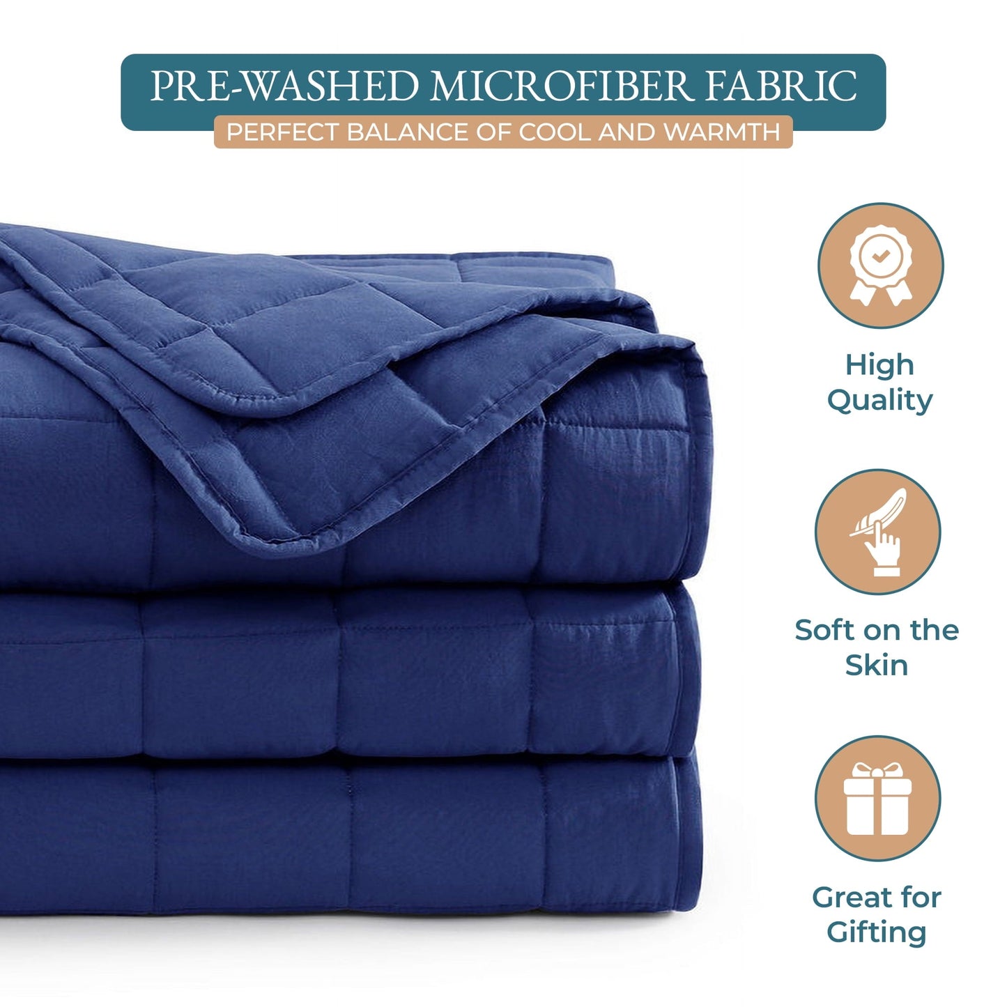 Quilted Bed Blanket cp-gallery: color=Navy